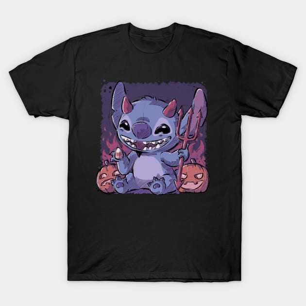 Halloween Stitch T-Shirt by xMorfina